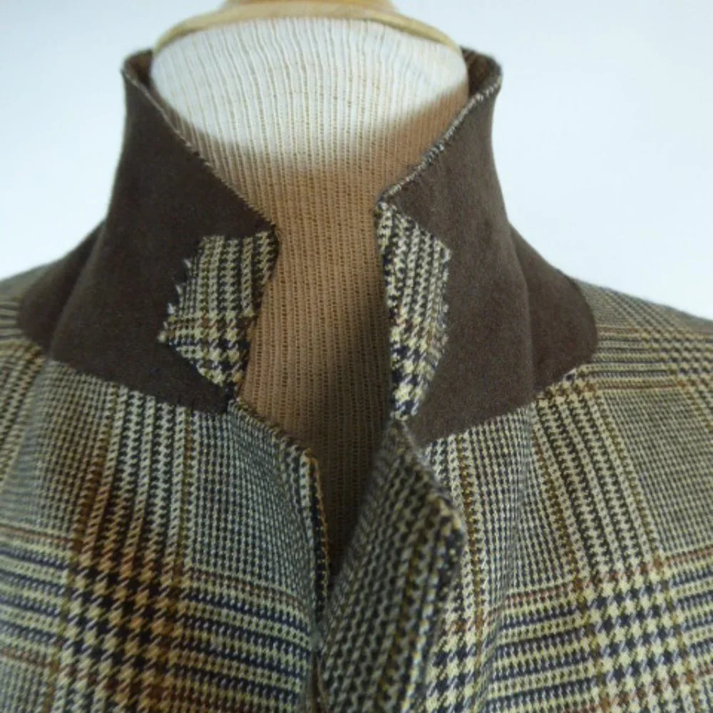 Kiton Napoli 100% cashmere  plaid blazer i50 riding jacket equestrian L vintage